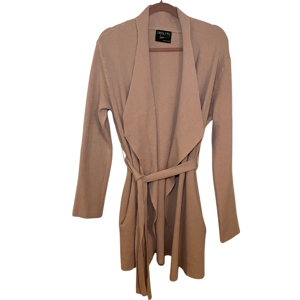 Dusty rose shawl collar cardigan in size L